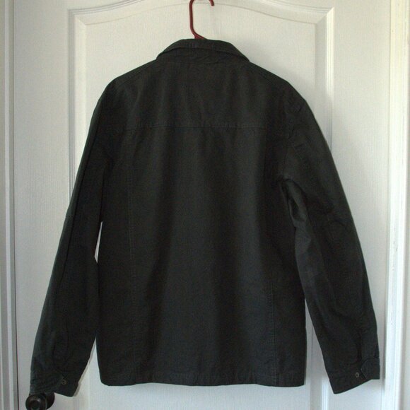 Wenven Men's sz Large Black Canvas Jacket Military Jacket Outerwear - Picture 4 of 6